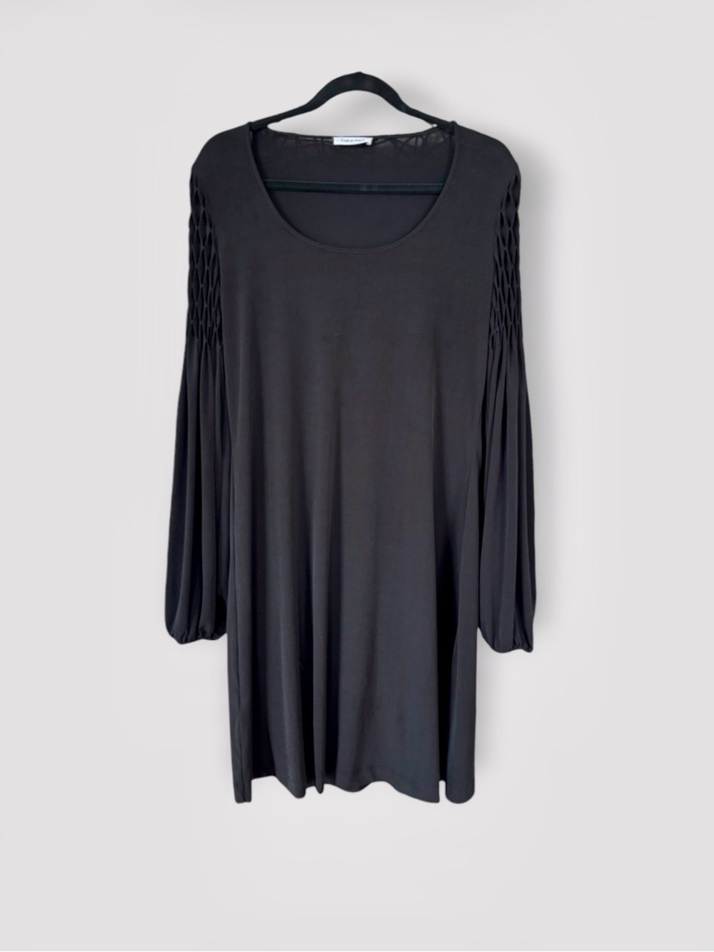 Calvin Klein Long Sleeve Simple Black Dress